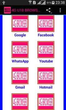 4G U18 BROWSER screenshot 1