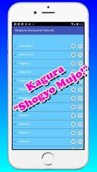 Ringtone Announcer Hero ML screenshot 2