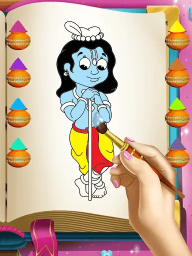 Gopi Krishna Coloring Pages - Radha Krishna Games screenshot 3