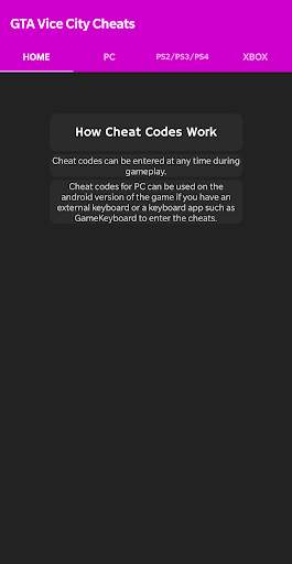 Cheat Codes for Vice City screenshot 1