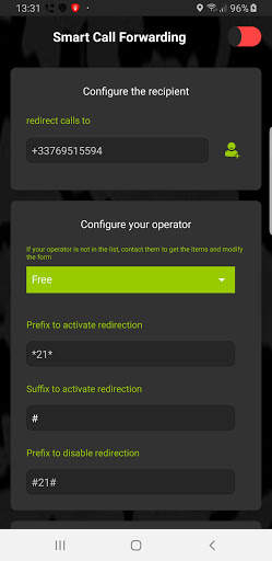 Smart Call Forwarding  (schedule - battery - wifi) screenshot 1