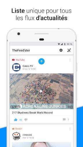 Feedster - Fil d'actualité, multi médias sociaux screenshot 1