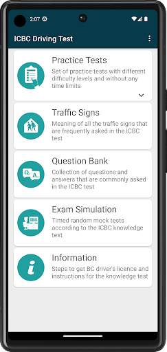 ICBC Driving Knowledge Test screenshot 1