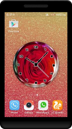 Red Rose Clock Live Wallpaper screenshot 3