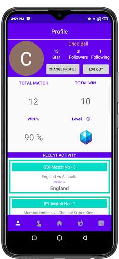 CrickBell | Cricket Live Score & Match Prediction screenshot 3