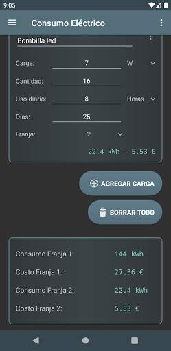 Consumo Eléctrico screenshot 2
