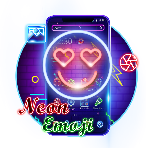Neon Smile Face Emoji Theme icon