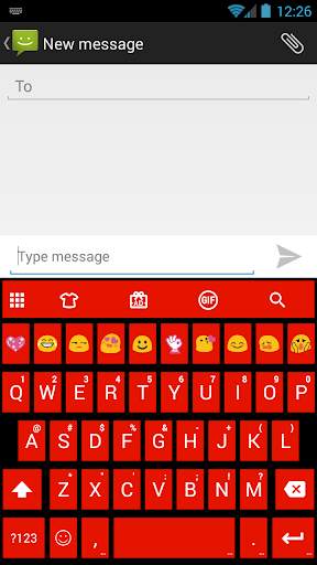 Tiles Red Emoji Keyboard screenshot 1