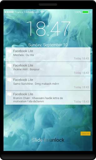OS10 Lock Screen : with Notifications screenshot 1