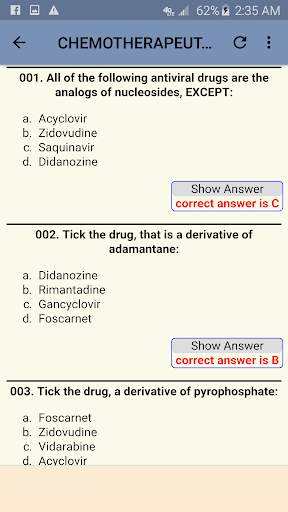 Pharmacology MCQs & Mnemonics screenshot 4