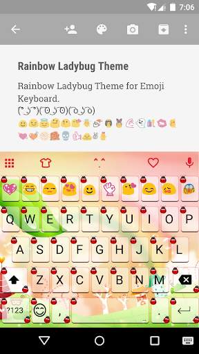 Rainbow Ladybug Emoji Keyboard screenshot 1