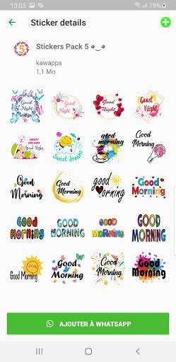 Good Morning & Good Night Stickers for WhatsApp screenshot 1