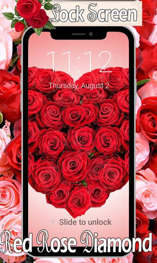 Red Rose Diamond Lock Screen Pattern & Passcode screenshot 3