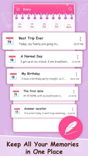 Diary App with Video, Photo & Security Lock 2 تصوير الشاشة