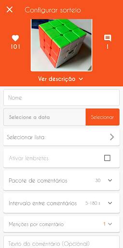 Instasort - Bot de sorteios para Instagram screenshot 6