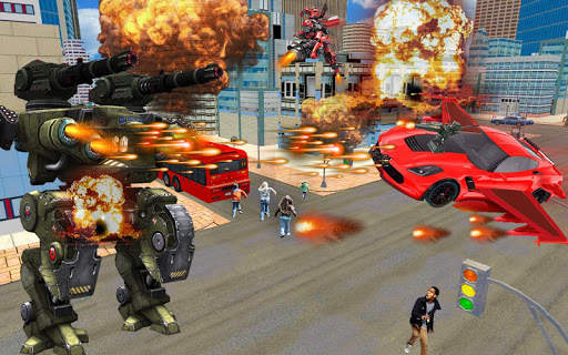 Flying Power Car vs Robot ranger Transform game 21 screenshot 4