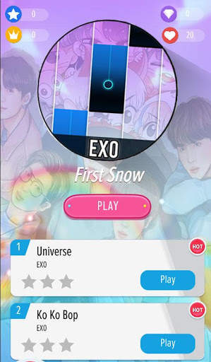 EXO Piano Tiles Best KPOP Offline screenshot 1