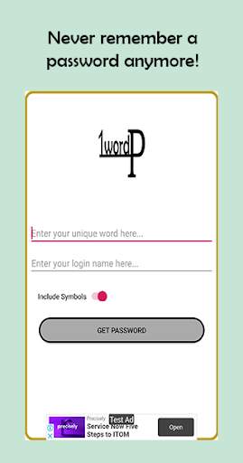 Password Generator: 1Word screenshot 1