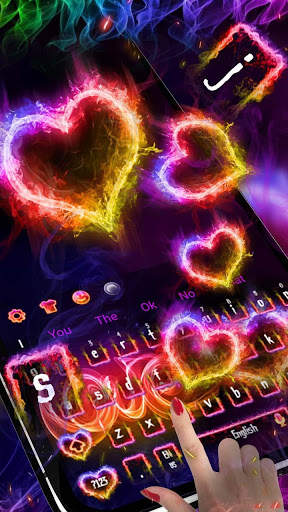 Fire Love Heart Keyboard Theme screenshot 2