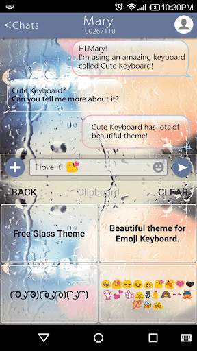 Free Glass Emoji Keyboard Skin screenshot 4