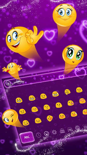 Beautiful Purple Love Hearts Keyboard Theme screenshot 3