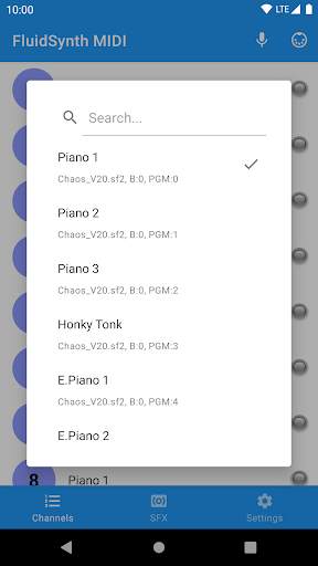 FluidSynth MIDI Synthesizer screenshot 2
