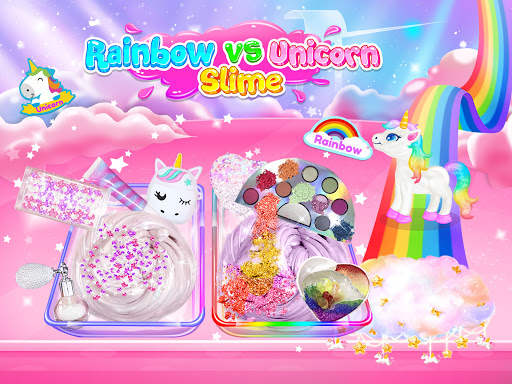 Rainbow vs Unicorn Makeup Slime screenshot 5