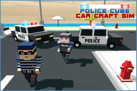 Police Cube Car Craft Sims 3D screenshot 1