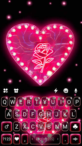 Pink Heart Black Keyboard Background screenshot 5
