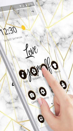 White Golden Marble Pattern Theme screenshot 2