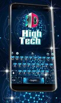 3D Blue High Tech Keyboard Theme screenshot 1