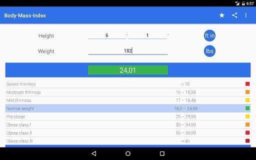 BMI Calculator - for men screenshot 6