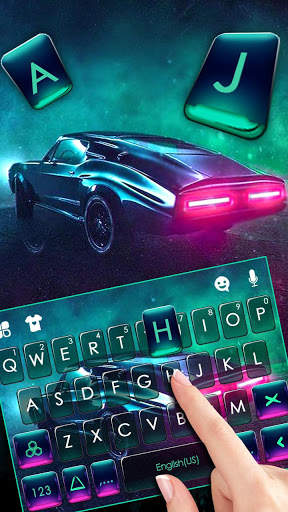Retro Cyberpunk Car Keyboard Theme screenshot 2