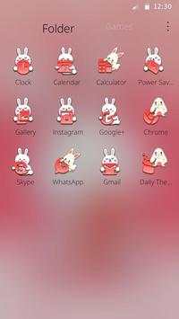 Pink Cute Bunny Launcher Theme screenshot 7
