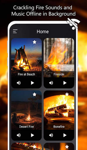 Crackling Fire Sounds: Relaxing Fireplace HD скриншот 1