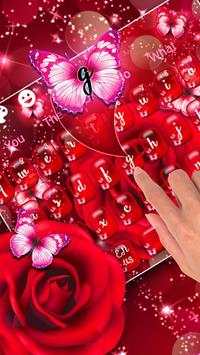Red Rose Butterfly Theme screenshot 2