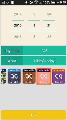 Day Counter Widget 2 تصوير الشاشة
