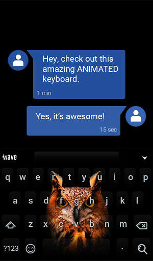 Owl Animated Keyboard   Live Wallpaper screenshot 2