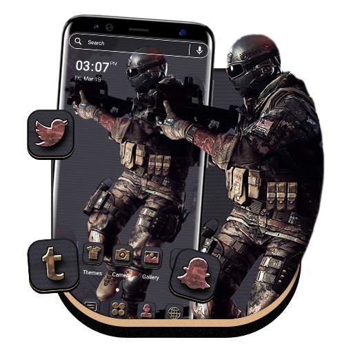 Black Commando Launcher Theme 1.0