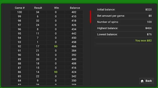 Roulette Simulator screenshot 2