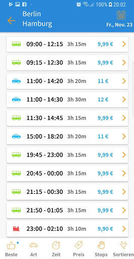 Compare Car, Train and Bus Trips screenshot 2