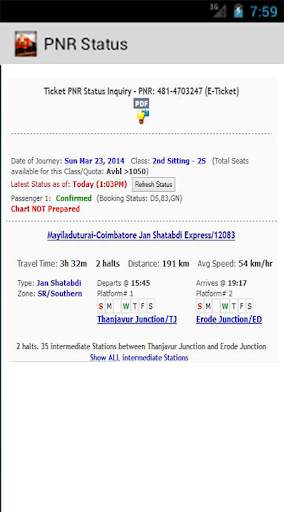 PNR Status screenshot 2