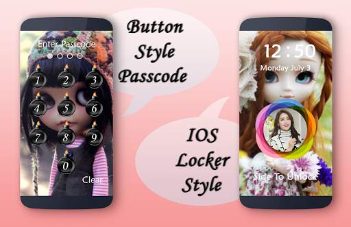 Cute Doll Lock Screen 1 تصوير الشاشة
