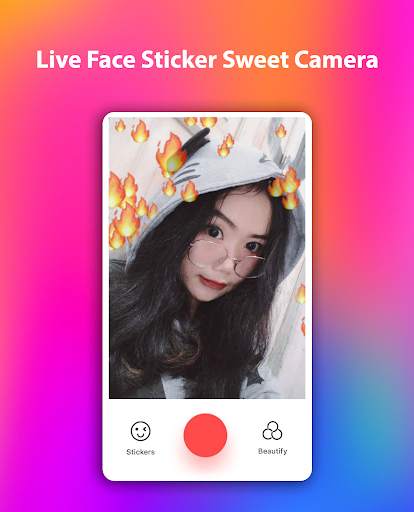 Live Face Sticker Sweet Camera Offline screenshot 8