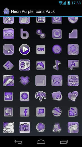 Neon Purple Icons Pack -ADW GO screenshot 3