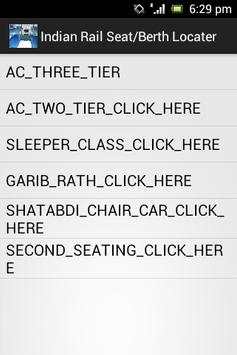 Indian Rail Seat/Berth Locator screenshot 1