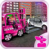 Pink Lady Car Parking fork Lifter logo