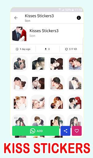 💋Animated Kiss Stickers maker for WhatsApp 😘 screenshot 6