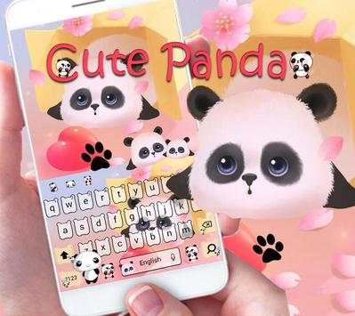 Pink panda Keyboard theme screenshot 1