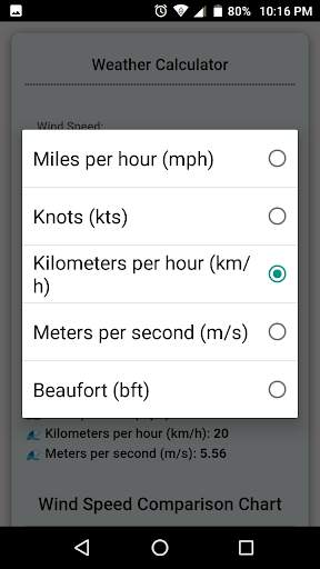 Weather Calculator screenshot 2